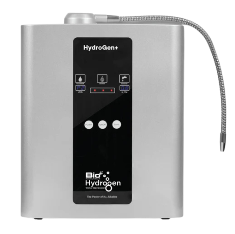 Hydrogen+ water generator by Zenova Alkahydo producing hydrogen-rich water for health and wellness